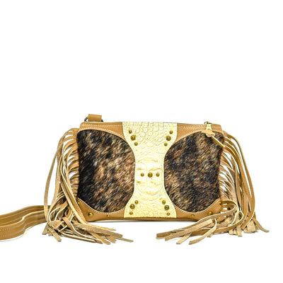 Patsy - Brindle w/ Ivory Croc-Patsy-Western-Cowhide-Bags-Handmade-Products-Gifts-Dancing Cactus Designs