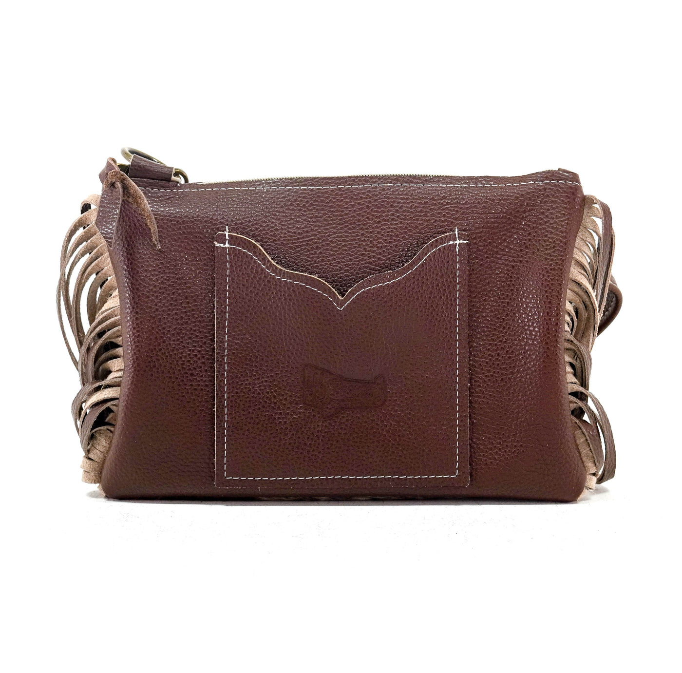 Patsy - Chocolate & White w/ Evergreen tool-Patsy-Western-Cowhide-Bags-Handmade-Products-Gifts-Dancing Cactus Designs