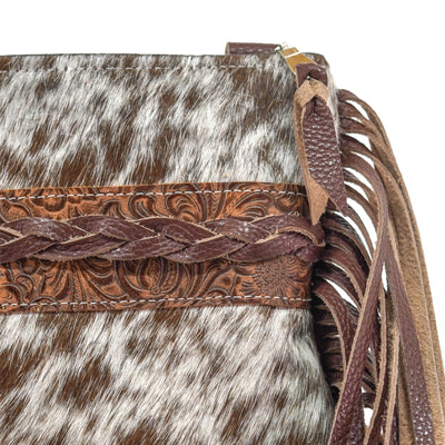 Patsy - Chocolate & White w/ Mocha Wildflower-Patsy-Western-Cowhide-Bags-Handmade-Products-Gifts-Dancing Cactus Designs