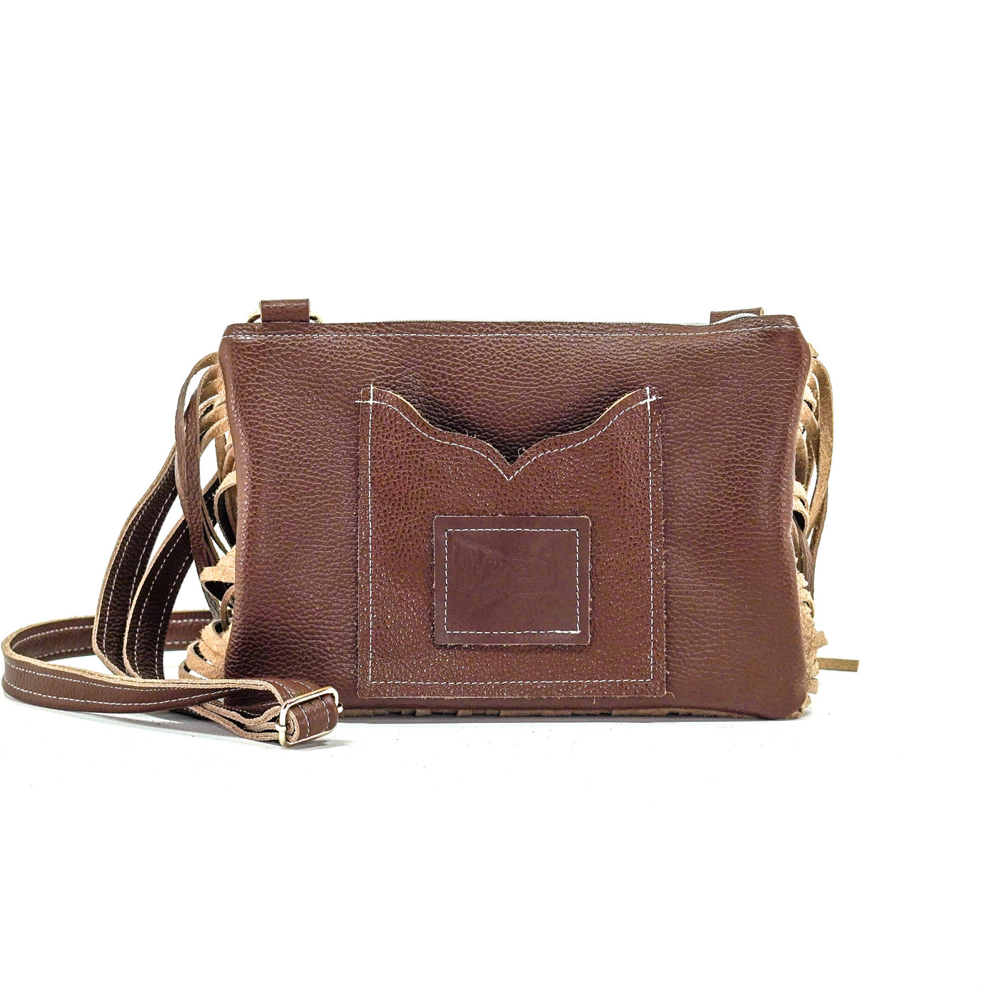 Patsy - Chocolate & White w/ Mocha Wildflower-Patsy-Western-Cowhide-Bags-Handmade-Products-Gifts-Dancing Cactus Designs