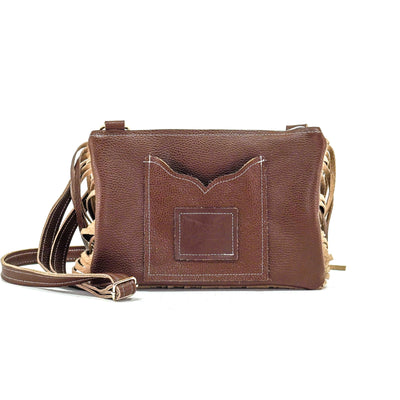 Patsy - Chocolate & White w/ Mocha Wildflower-Patsy-Western-Cowhide-Bags-Handmade-Products-Gifts-Dancing Cactus Designs