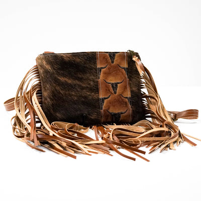 Patsy - Dark Brindle w/ Seppia Skulls-Patsy-Western-Cowhide-Bags-Handmade-Products-Gifts-Dancing Cactus Designs