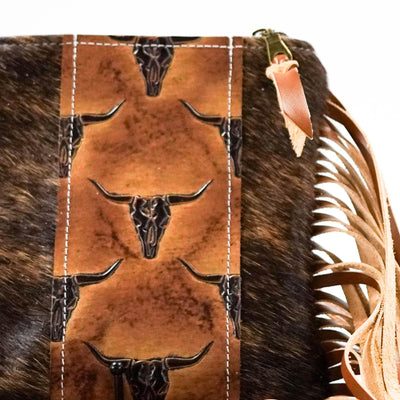 Patsy - Dark Brindle w/ Seppia Skulls-Patsy-Western-Cowhide-Bags-Handmade-Products-Gifts-Dancing Cactus Designs
