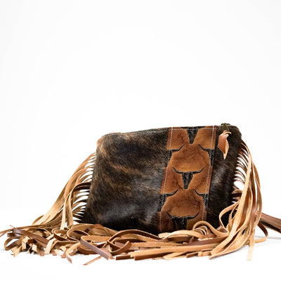 Patsy - Dark Brindle w/ Seppia Skulls-Patsy-Western-Cowhide-Bags-Handmade-Products-Gifts-Dancing Cactus Designs
