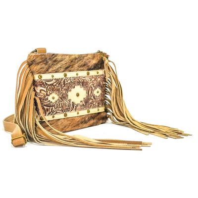 Patsy - Light Brindle w/ Ivory & Brown Dallas Tool-Patsy-Western-Cowhide-Bags-Handmade-Products-Gifts-Dancing Cactus Designs