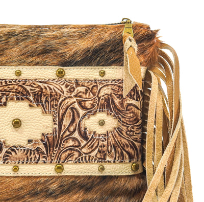 Patsy - Light Brindle w/ Ivory & Brown Dallas Tool-Patsy-Western-Cowhide-Bags-Handmade-Products-Gifts-Dancing Cactus Designs