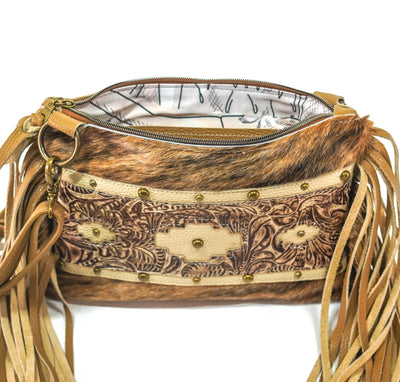 Patsy - Light Brindle w/ Ivory & Brown Dallas Tool-Patsy-Western-Cowhide-Bags-Handmade-Products-Gifts-Dancing Cactus Designs