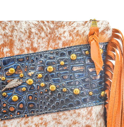 Patsy - Longhorn w/ Midnight Croc-Patsy-Western-Cowhide-Bags-Handmade-Products-Gifts-Dancing Cactus Designs
