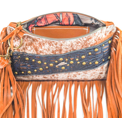 Patsy - Longhorn w/ Midnight Croc-Patsy-Western-Cowhide-Bags-Handmade-Products-Gifts-Dancing Cactus Designs