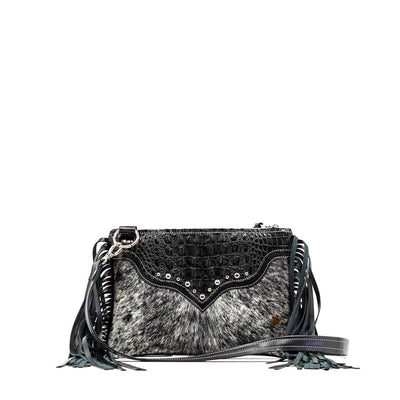 Patsy - Salt/Pepper w/ Onyx Croc-Patsy-Western-Cowhide-Bags-Handmade-Products-Gifts-Dancing Cactus Designs
