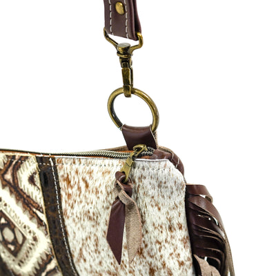 Patsy - Speckled Longhorn w/ Ivory & Bronze Aztec-Patsy-Western-Cowhide-Bags-Handmade-Products-Gifts-Dancing Cactus Designs