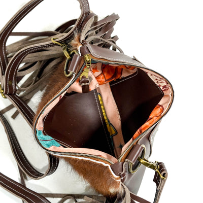 Patsy - Tricolor w/ Coffee Leather-Patsy-Western-Cowhide-Bags-Handmade-Products-Gifts-Dancing Cactus Designs