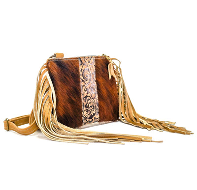 Patsy - Tricolor w/ Deadwood Roses-Patsy-Western-Cowhide-Bags-Handmade-Products-Gifts-Dancing Cactus Designs
