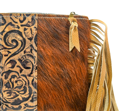 Patsy - Tricolor w/ Deadwood Roses-Patsy-Western-Cowhide-Bags-Handmade-Products-Gifts-Dancing Cactus Designs