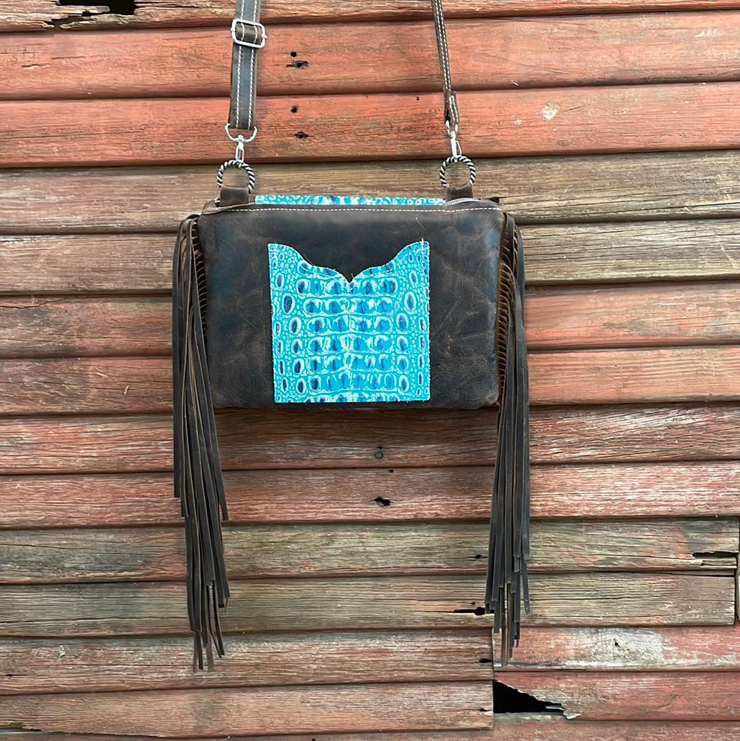 Patsy - Tricolor w/ Glacier Park Croc Flap-Patsy-Western-Cowhide-Bags-Handmade-Products-Gifts-Dancing Cactus Designs