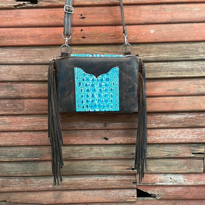 Patsy - Tricolor w/ Glacier Park Croc Flap-Patsy-Western-Cowhide-Bags-Handmade-Products-Gifts-Dancing Cactus Designs