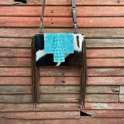 Patsy - Tricolor w/ Glacier Park Croc Flap-Patsy-Western-Cowhide-Bags-Handmade-Products-Gifts-Dancing Cactus Designs