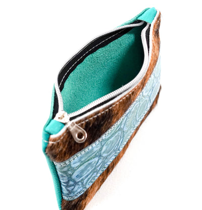 Purse Organizer - Brindle w/ Mermaid Turtoise-Purse Organizer-Western-Cowhide-Bags-Handmade-Products-Gifts-Dancing Cactus Designs
