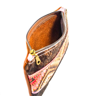 Purse Organizer - Brindle w/ Moab Aztec-Purse Organizer-Western-Cowhide-Bags-Handmade-Products-Gifts-Dancing Cactus Designs