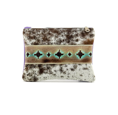 Purse Organizer - Chocolate & White w/ Cocoa Navajo-Purse Organizer-Western-Cowhide-Bags-Handmade-Products-Gifts-Dancing Cactus Designs