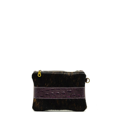 Purse Organizer - Dark Brindle w/ Amethyst Croc-Purse Organizer-Western-Cowhide-Bags-Handmade-Products-Gifts-Dancing Cactus Designs