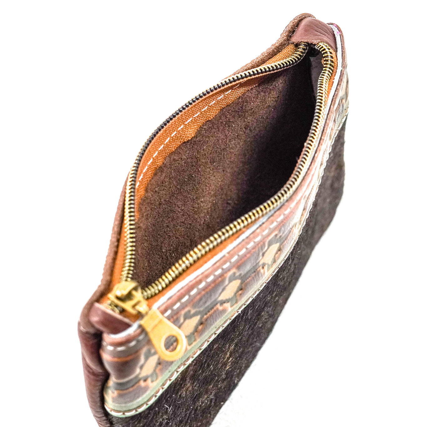 Purse Organizer - Dark Brindle w/ Chocolate Navajo-Purse Organizer-Western-Cowhide-Bags-Handmade-Products-Gifts-Dancing Cactus Designs