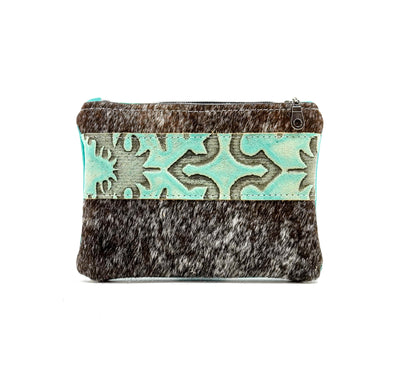 Purse Organizer - Longhorn w/ Mint Laredo-Purse Organizer-Western-Cowhide-Bags-Handmade-Products-Gifts-Dancing Cactus Designs