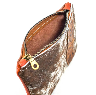 Purse Organizer - Longhorn w/ Ostrich-Purse Organizer-Western-Cowhide-Bags-Handmade-Products-Gifts-Dancing Cactus Designs