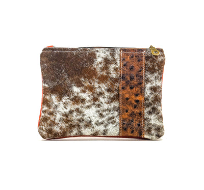Purse Organizer - Longhorn w/ Ostrich-Purse Organizer-Western-Cowhide-Bags-Handmade-Products-Gifts-Dancing Cactus Designs