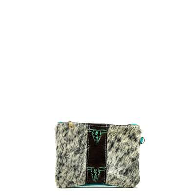 Purse Organizer - Salt & Pepper w/ Mint Chocolate Skulls-Purse Organizer-Western-Cowhide-Bags-Handmade-Products-Gifts-Dancing Cactus Designs