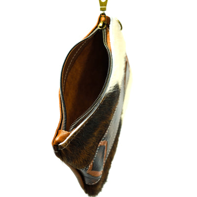 Purse Organizer - Tricolor w/ Burnt Brands-Purse Organizer-Western-Cowhide-Bags-Handmade-Products-Gifts-Dancing Cactus Designs