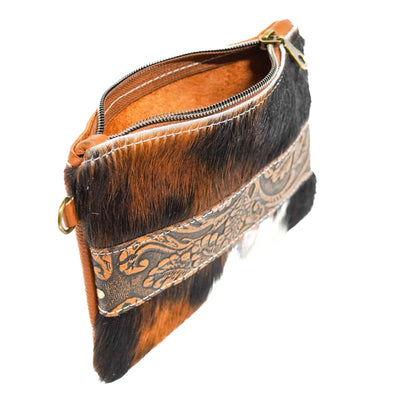 Purse Organizer - Tricolor w/ Honey Tool-Purse Organizer-Western-Cowhide-Bags-Handmade-Products-Gifts-Dancing Cactus Designs