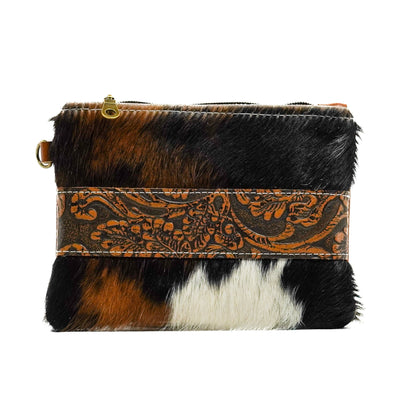 Purse Organizer - Tricolor w/ Honey Tool-Purse Organizer-Western-Cowhide-Bags-Handmade-Products-Gifts-Dancing Cactus Designs