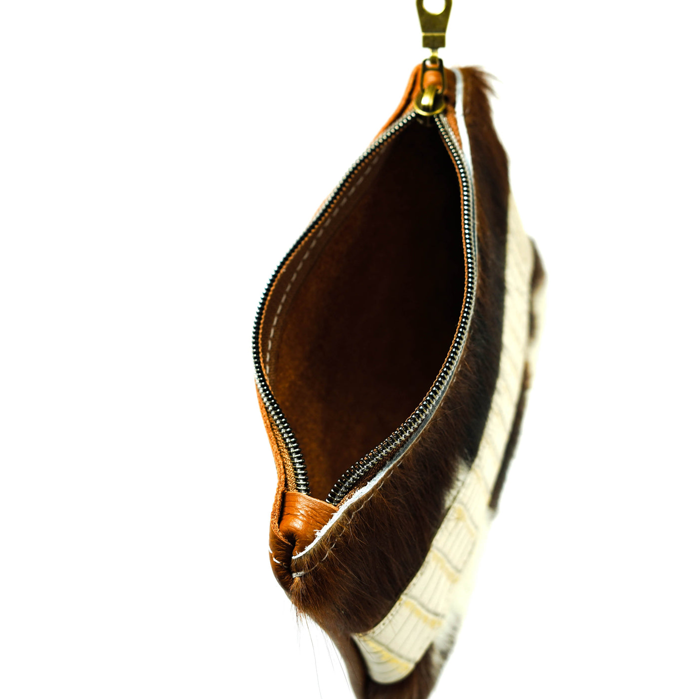 Purse Organizer - Tricolor w/ Ivory Croc-Purse Organizer-Western-Cowhide-Bags-Handmade-Products-Gifts-Dancing Cactus Designs