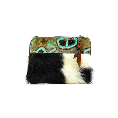 Purse Organizer - Tricolor w/ Turquoise Brands-Purse Organizer-Western-Cowhide-Bags-Handmade-Products-Gifts-Dancing Cactus Designs