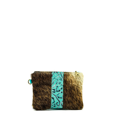 Purse Organizer - Two-Tone Brindle w/ Royston Tool-Purse Organizer-Western-Cowhide-Bags-Handmade-Products-Gifts-Dancing Cactus Designs