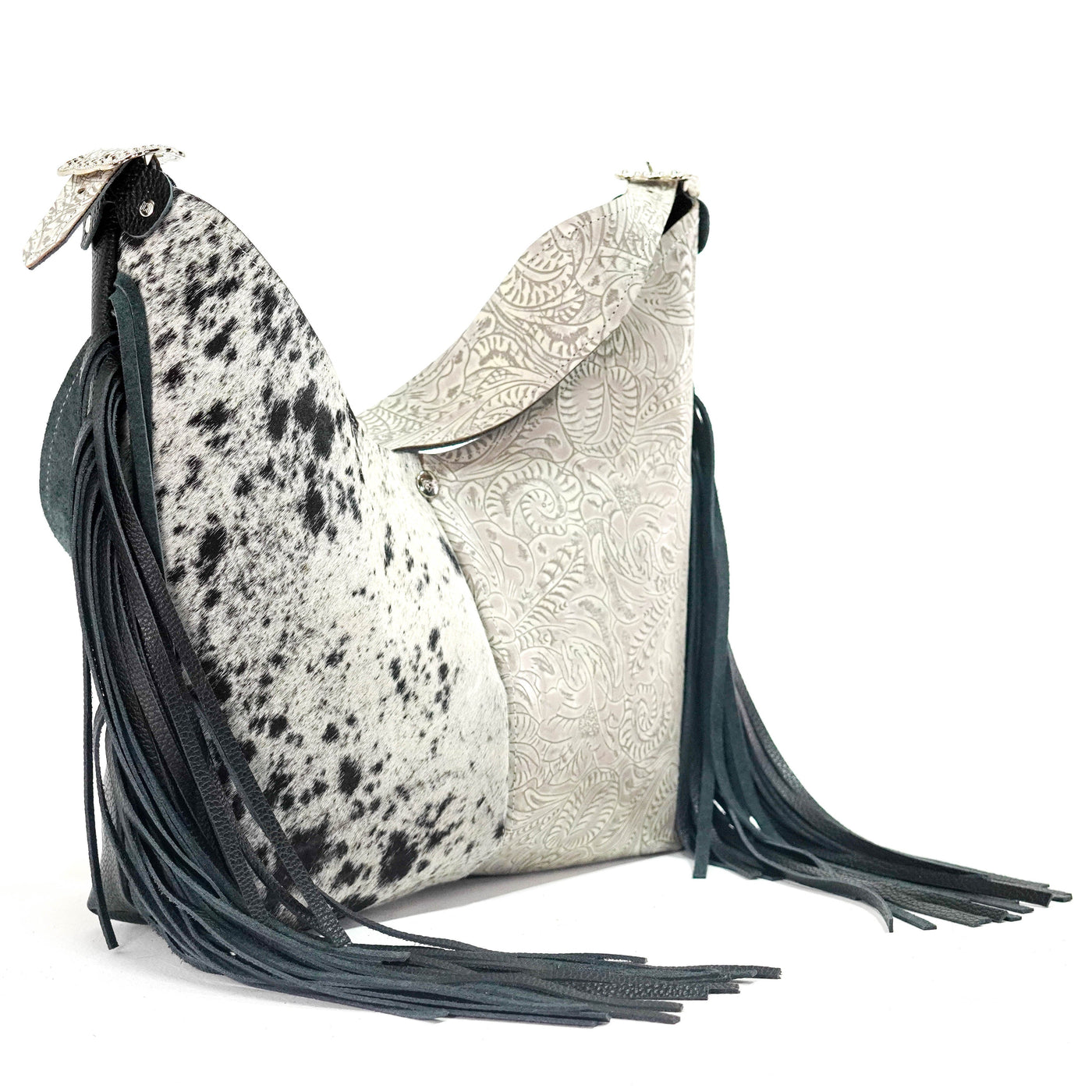 Reba - Black & White w/ Bone Dallas Tool-Reba-Western-Cowhide-Bags-Handmade-Products-Gifts-Dancing Cactus Designs