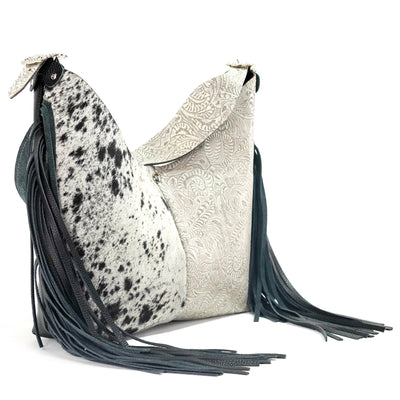Reba - Black & White w/ Bone Dallas Tool-Reba-Western-Cowhide-Bags-Handmade-Products-Gifts-Dancing Cactus Designs