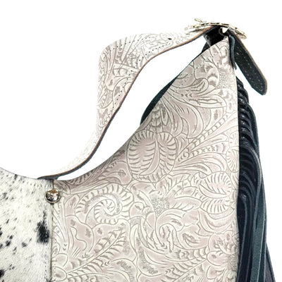 Reba - Black & White w/ Bone Dallas Tool-Reba-Western-Cowhide-Bags-Handmade-Products-Gifts-Dancing Cactus Designs