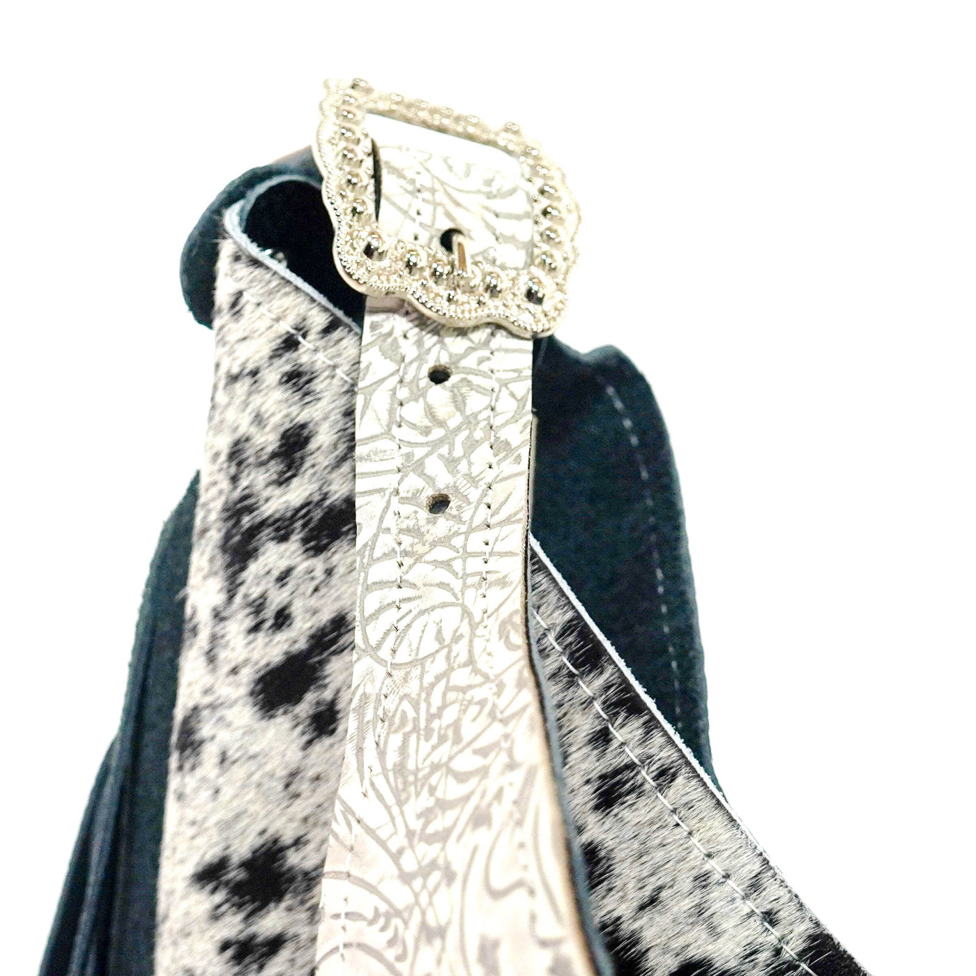 Reba - Black & White w/ Bone Dallas Tool-Reba-Western-Cowhide-Bags-Handmade-Products-Gifts-Dancing Cactus Designs
