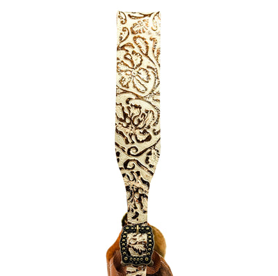 Reba - Brindle w/ Gold Ivory Tool-Reba-Western-Cowhide-Bags-Handmade-Products-Gifts-Dancing Cactus Designs
