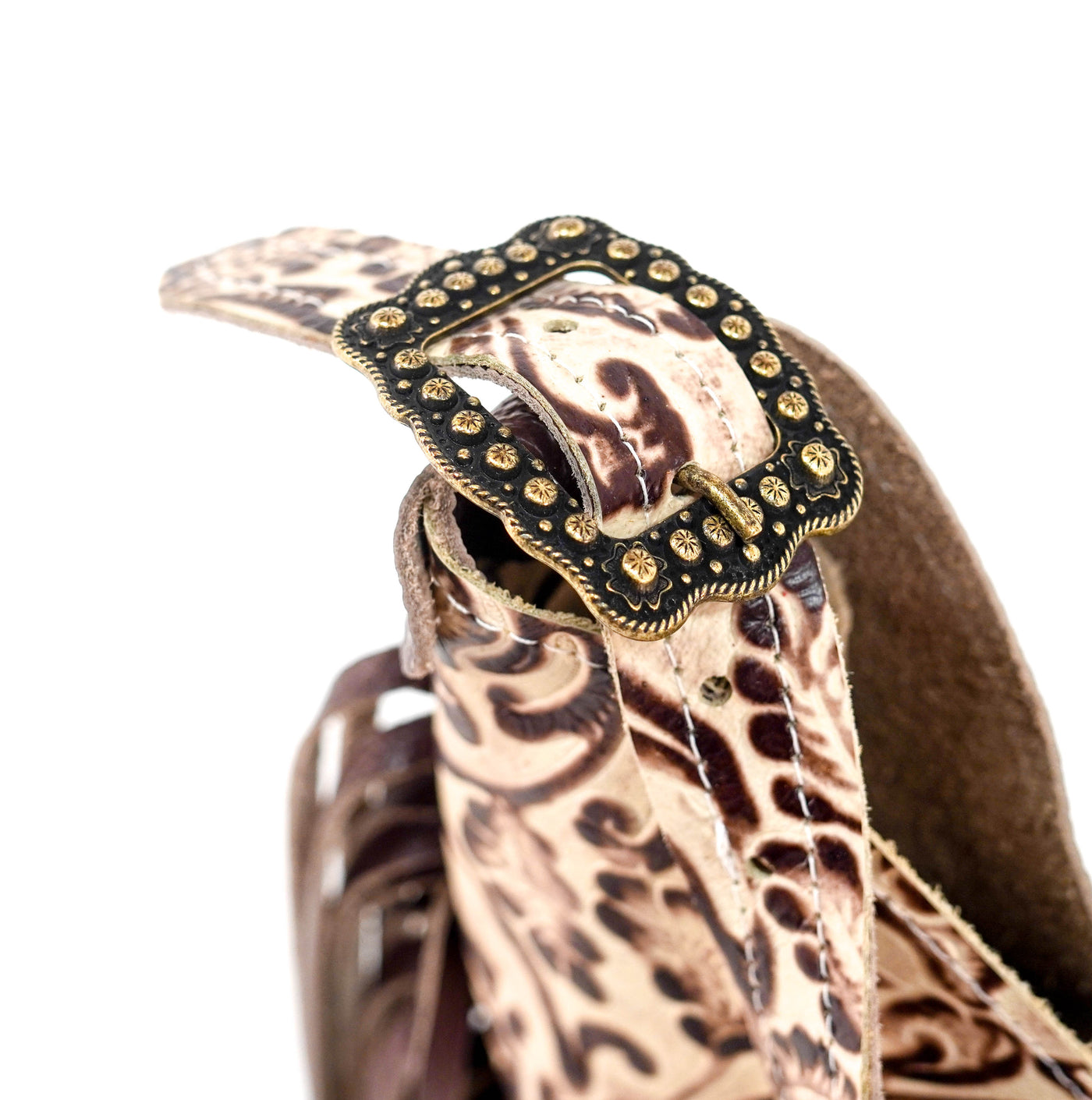 Reba - Chocolate & White w/ Ivory tool-Reba-Western-Cowhide-Bags-Handmade-Products-Gifts-Dancing Cactus Designs