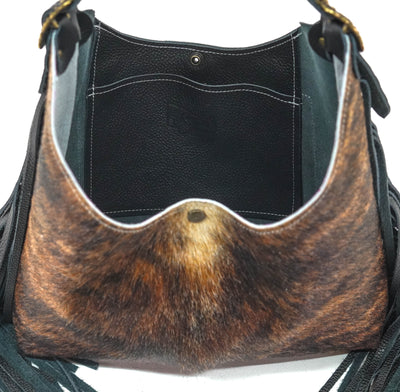 Reba - Dark Brindle w/ No Embossed-Reba-Western-Cowhide-Bags-Handmade-Products-Gifts-Dancing Cactus Designs
