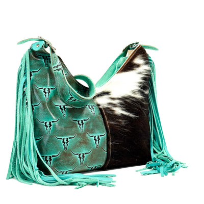 Reba - Tricolor w/ Royston Skulls-Reba-Western-Cowhide-Bags-Handmade-Products-Gifts-Dancing Cactus Designs