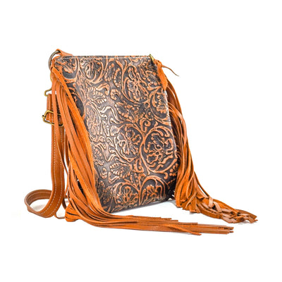 Shania - All Embossed w/ Honey Tool-Shania-Western-Cowhide-Bags-Handmade-Products-Gifts-Dancing Cactus Designs