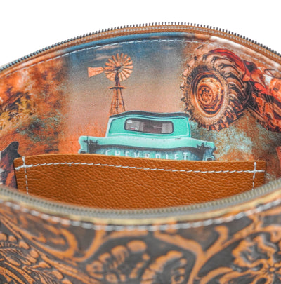 Shania - All Embossed w/ Honey Tool-Shania-Western-Cowhide-Bags-Handmade-Products-Gifts-Dancing Cactus Designs