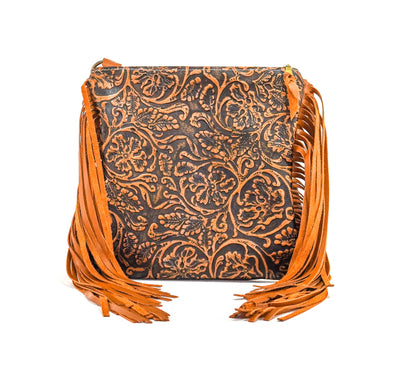 Shania - All Embossed w/ Honey Tool-Shania-Western-Cowhide-Bags-Handmade-Products-Gifts-Dancing Cactus Designs