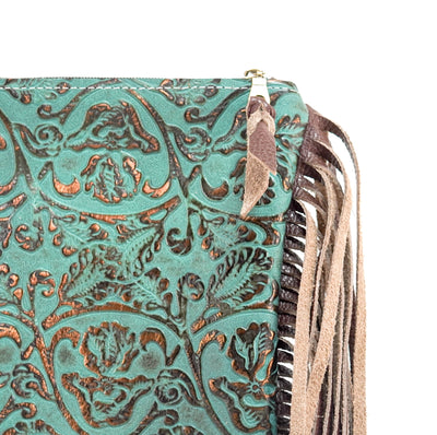 Shania - All Embossed w/ Lagoon tool-Shania-Western-Cowhide-Bags-Handmade-Products-Gifts-Dancing Cactus Designs