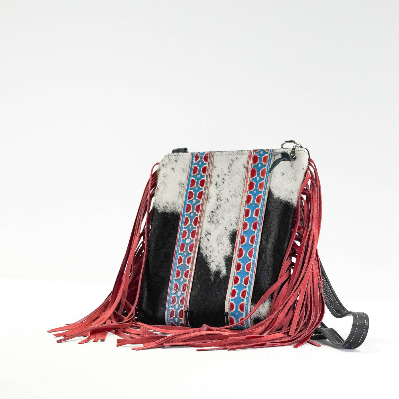 Shania - Black & White w/ Great Plans Navajo-Shania-Western-Cowhide-Bags-Handmade-Products-Gifts-Dancing Cactus Designs