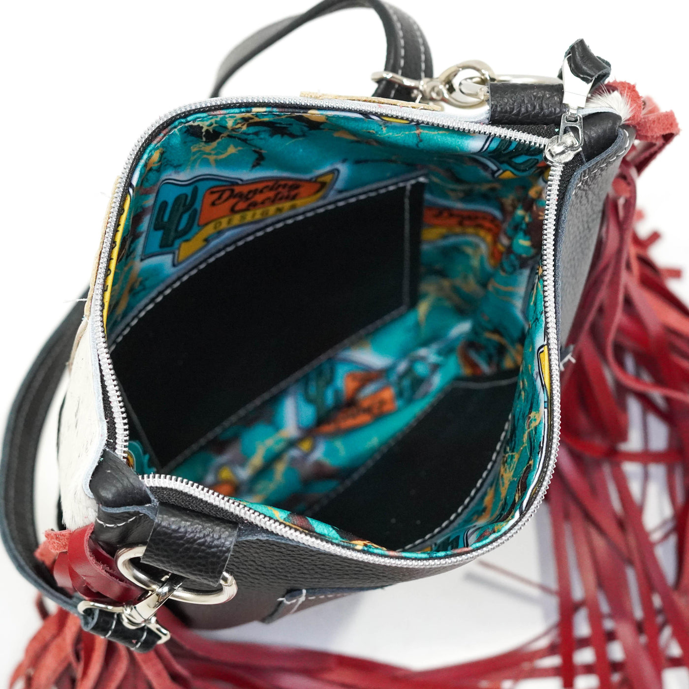 Shania - Black & White w/ Great Plans Navajo-Shania-Western-Cowhide-Bags-Handmade-Products-Gifts-Dancing Cactus Designs